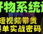 大嘴·好物短视频带货解析，学完你将懂的短视频带货底层逻辑，做出能表现的短视频-副业资源站