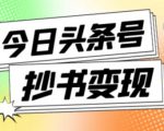 外面收费588的最新头条号软件自动抄书变现玩法，单号一天100+（软件+教程+玩法）-副业资源站