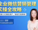 企业微信营销管理实操全攻略，链接11亿微信用户，轻松引流获客！-副业资源站