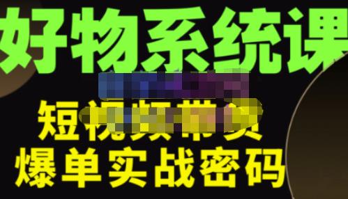 大嘴·好物短视频带货解析，学完你将懂的短视频带货底层逻辑，做出能表现的短视频-副业资源站