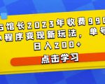D1G馆长2023年收费990的抖音小程序变现新玩法，单号轻松日入200+-副业资源站