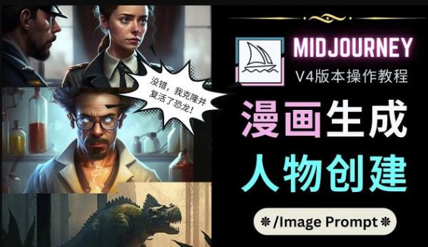 Midjourney V4版本操作教程：2个简单参数，完成漫画生成，人物创建-副业资源站