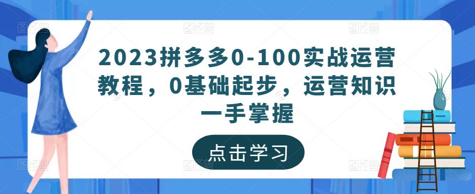 2023拼多多0-100实战运营教程，0基础起步，运营知识一手掌握-副业资源站