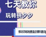 拼多多快速起爆链接思路1.0课程，七天教你玩转拼夕夕，教你快速起爆链接-副业资源站