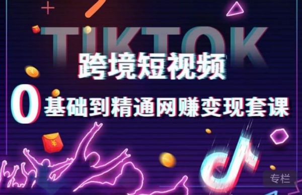 跨境短视频TIKTOK 0基础到精通网赚变现套课，跨境短视频独立站带货变现技巧-副业资源站