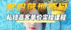 【男粉落地项目】零基础玩转男粉短视频转私域日产500+,2023男粉高客单价实操教程-副业资源站