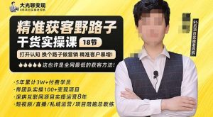 杨光·精准获客野路子，黑科技快速获取精准客户，这也许是全网最低的获客方法了-副业资源站