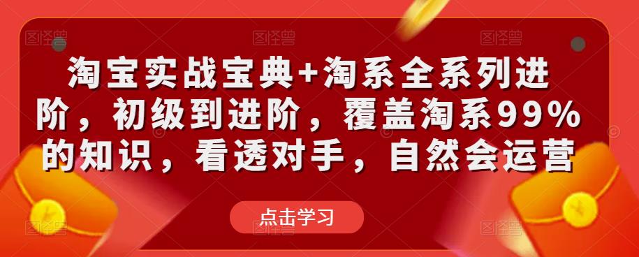 淘宝实战宝典+淘系全系列进阶，初级到进阶，覆盖淘系99%的知识，看透对手，自然会运营-副业资源站