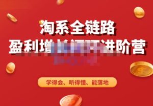 淘系全链路盈利增长闭环进阶营,融合全店动销,学得会、听得懂、能落地!-副业资源站