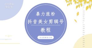 抖音快手暴力涨粉美女混剪视频教程，百分百过原创图片教程！附带违规申诉方法-副业资源站