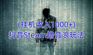 抖音Steam撸音浪玩法,挂机一天收入1000+不露脸 不说话 不封号 社恐人群福音-副业资源站