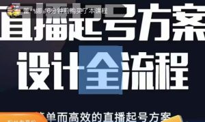 2023正价控流起号课,直播起号方案设计全流程,简单而高效的直播起号方案-副业资源站