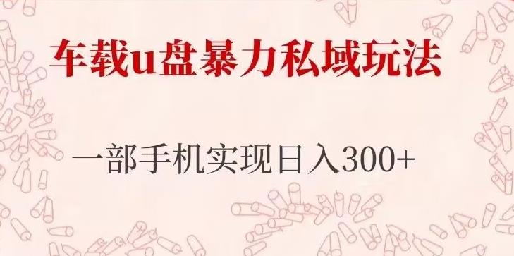 车载u盘暴力私域玩法，长期项目，仅需一部手机实现日入300+-副业资源站