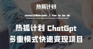热狐计划：王大陆ChatGpt多重变现实操课，多种模式快速变现-副业资源站