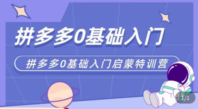 六一电商·拼多多运营0-1实操特训营，拼多多从基础到进阶的可实操玩法-副业资源站