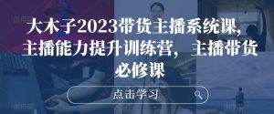 大木子2023带货主播系统课，主播能力提升训练营，主播带货必修课-副业资源站