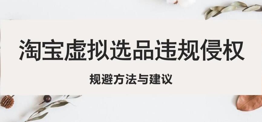 淘宝虚拟违规侵权规避方法与建议，6个部分详细讲解，做虚拟资源必看-副业资源站