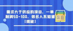 需求大于供应的项目，一单利润50-100，很多人不知道【揭秘】-副业资源站