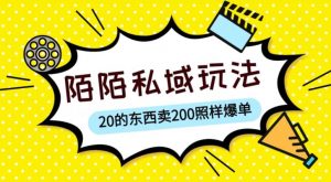 陌陌私域这样玩，10块的东西卖200也能爆单，一部手机就行【揭秘】-副业资源站