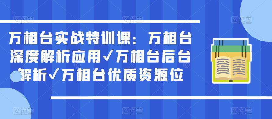 万相台实战特训课：万相台深度解析应用✔万相台后台解析✔万相台优质资源位-副业资源站