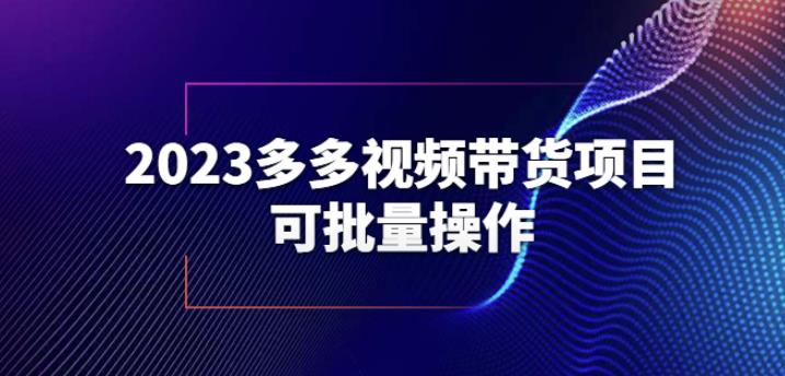 2023多多视频带货项目，可批量操作【保姆级教学】【揭秘】-副业资源站