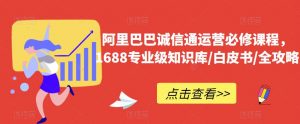 阿里巴巴诚信通运营必修课程,1688专业级知识库/白皮书/全攻略-副业资源站