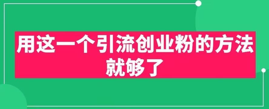 用这一个引流创业粉的方法就够了，PPT短视频引流创业粉【揭秘】-副业资源站