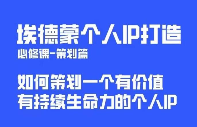 埃德蒙普通人都能起飞的个人IP策划课，如何策划一个优质个人IP-副业资源站