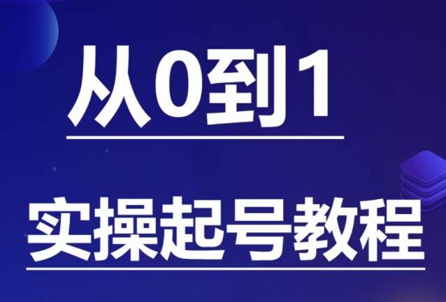 石野·小白起号实操教程，​掌握各种起号的玩法技术，了解流量的核心-副业资源站