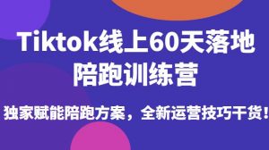 Tiktok线上60天落地陪跑训练营，独家赋能陪跑方案，全新运营技巧干货-副业资源站