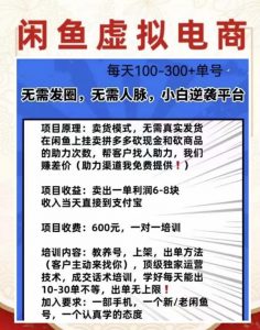 外边收费600多的闲鱼新玩法虚似电商之拼多多助力项目，单号100-300元-副业资源站