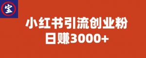 宝哥小红书引流创业粉，日赚3000+【揭秘】-副业资源站