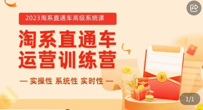 冠东·2023淘系直通车高级系统课，​实操性，系统性，实时性，直通车完整体系教学-副业资源站