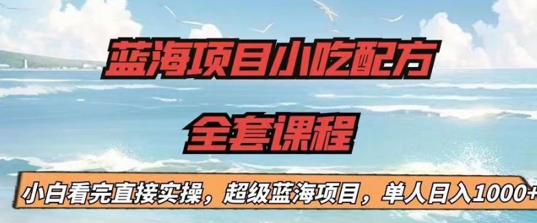 蓝海项目小吃配方全套课程，小白看完直接实操，单人日入1000+【揭秘】-副业资源站