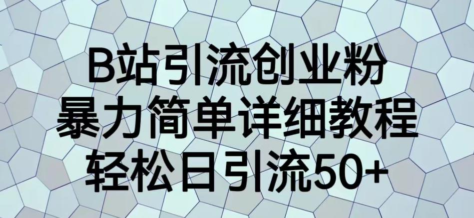 B站引流创业粉，暴力简单详细教程，轻松日引流50+【揭秘】-副业资源站