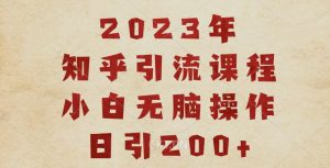 2023知乎引流课程，小白无脑操作日引200+【揭秘】-副业资源站