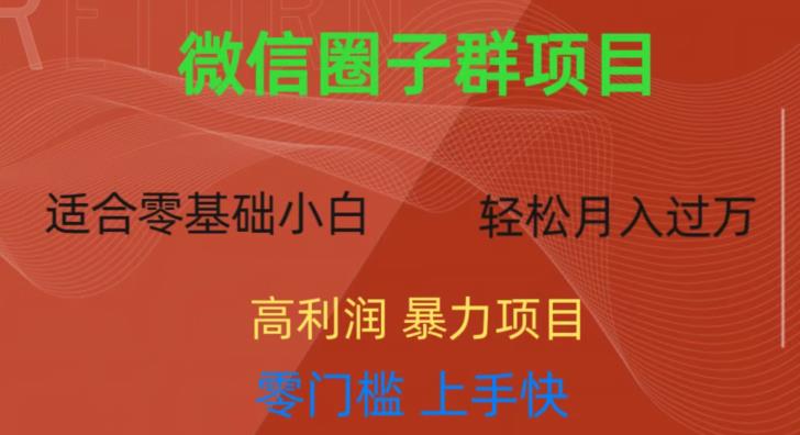 微信资源圈子群项目，零门槛，易上手，一个群1元，一天轻轻松松300+【揭秘】-副业资源站