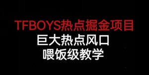 TFBOYS热点掘金项目，巨大热点风口，喂饭级教学-副业资源站