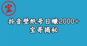 宝哥抖音壁纸号日赚2000+，不需要真人露脸就能操作【揭秘】-副业资源站