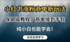小红书涨粉商单新玩法，保姆级教程，商单接到手软，纯小白也能学会【揭秘】-副业资源站