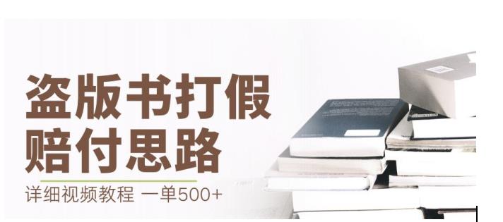 最新盗版书赔付打假项目，一单利润500+【详细玩法视频教程】【仅揭秘】-副业资源站