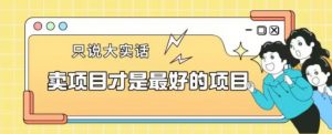 卖项目才是最好的项目一单3000+【揭秘】-副业资源站