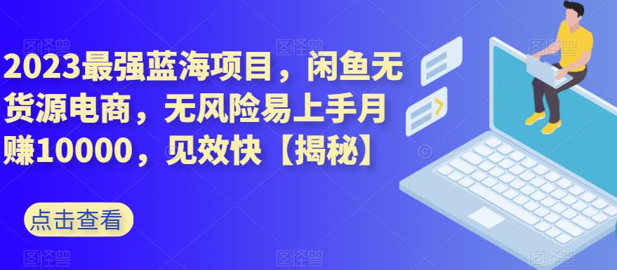 2023最强蓝海项目，闲鱼无货源电商，无风险易上手月赚10000，见效快【揭秘】-副业资源站