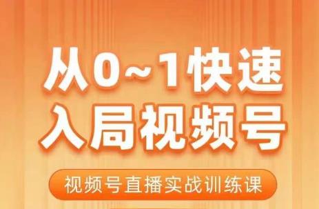 陈厂长·从0-1快速入局视频号课程，视频号直播实战训练课-副业资源站