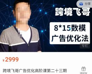 跨境飞哥·广告优化高阶课第二十三期,8*15数模广告优化法,用数据驱动决策-副业资源站