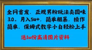 全网首发正规男粉玩法卖圆味3.0,月入5W+,简单粗暴,操作简单,保姆式教学,小白轻松上手-副业资源站