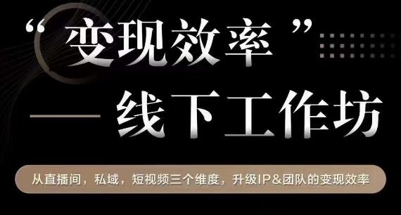 变现效率线下工作坊，从‮播直‬间、私域、‮视短‬频‮个三‬维度，升级IP和团队变现效率-副业资源站