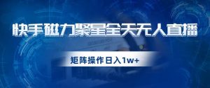 快手磁力聚星全天无人直播,矩阵操作日入1w+【揭秘】-副业资源站