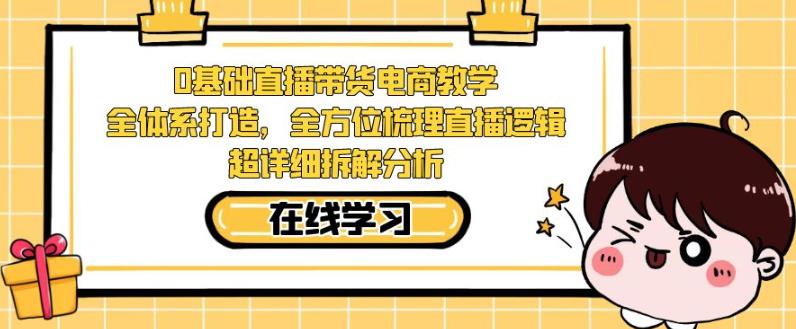 零基础直播带货电商教学，全方位梳理直播逻辑，超详细拆解分析-副业资源站