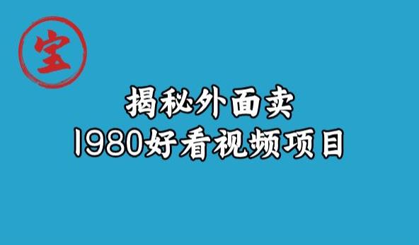 宝哥揭秘外面卖1980好看视频项目，投入时间少，操作难度低-副业资源站